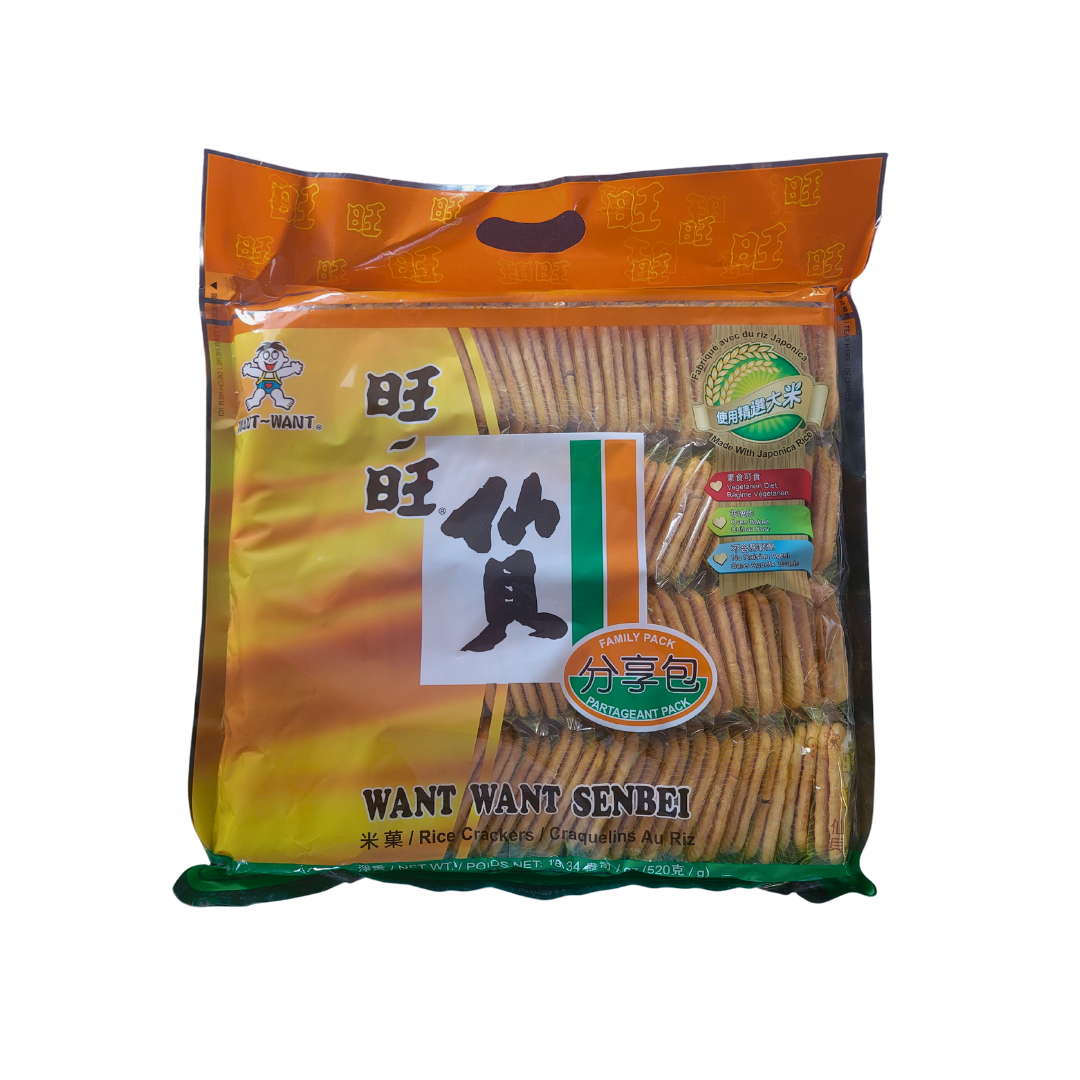 Want Want Senbei Rice Crackers Baked Family Pack Japonica Rice