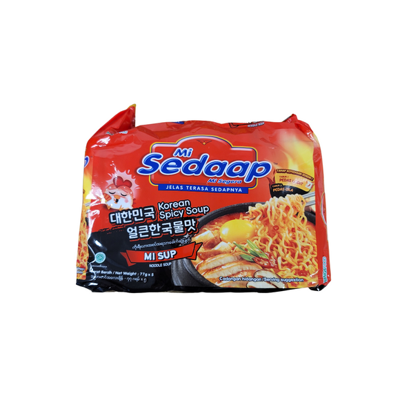Mi Sedaap Korean Spicy Soup Chicken Pack of 5 (5 x 2.7 Oz)