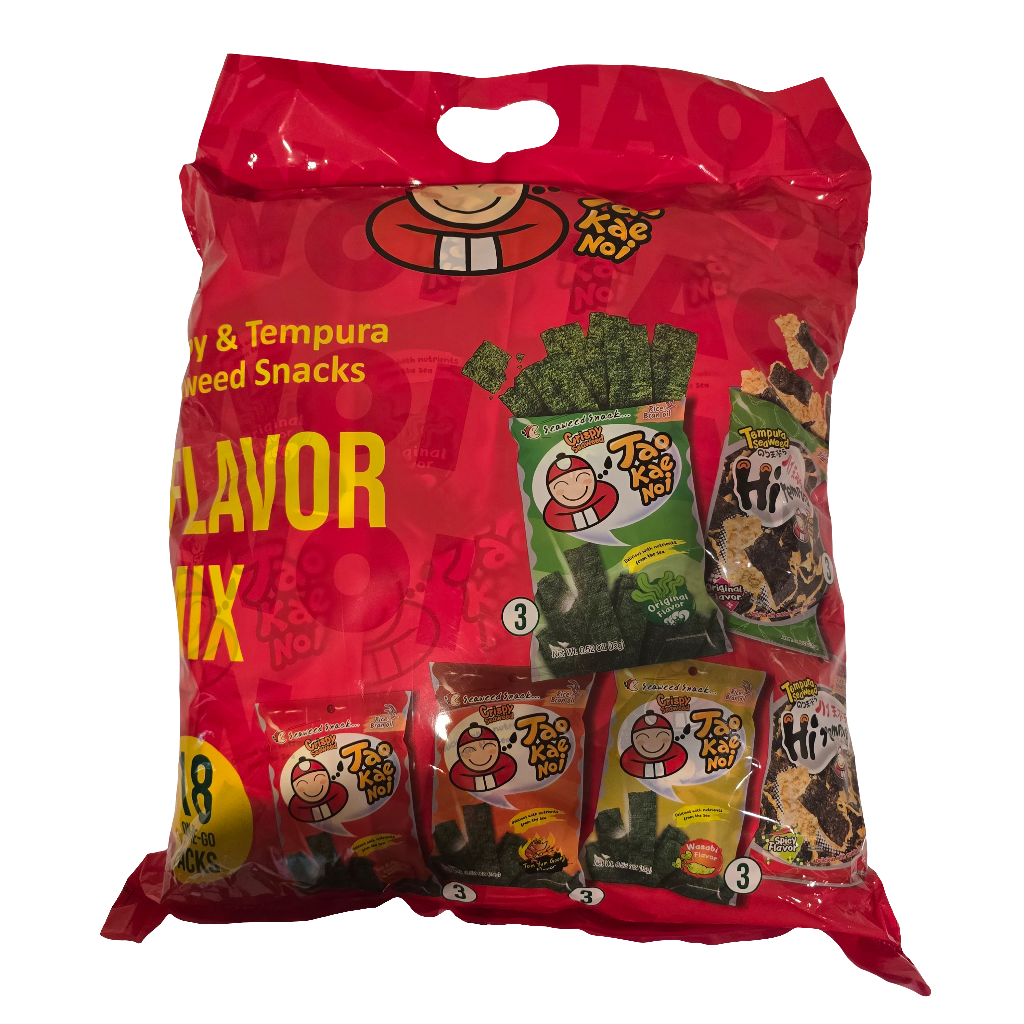 taaakakoページ Taokaenoi Crispy & Tempura Seaweed Snacks Flavor Mix (18 pcs