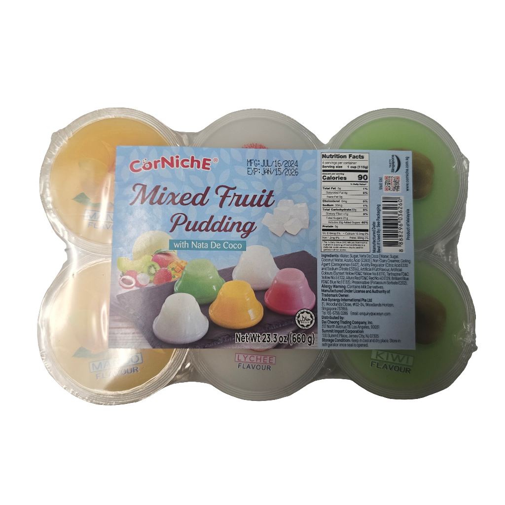 Corniche Mixed Fruit Flavor Pudding 6 pcs Mango Lychee Kiwi