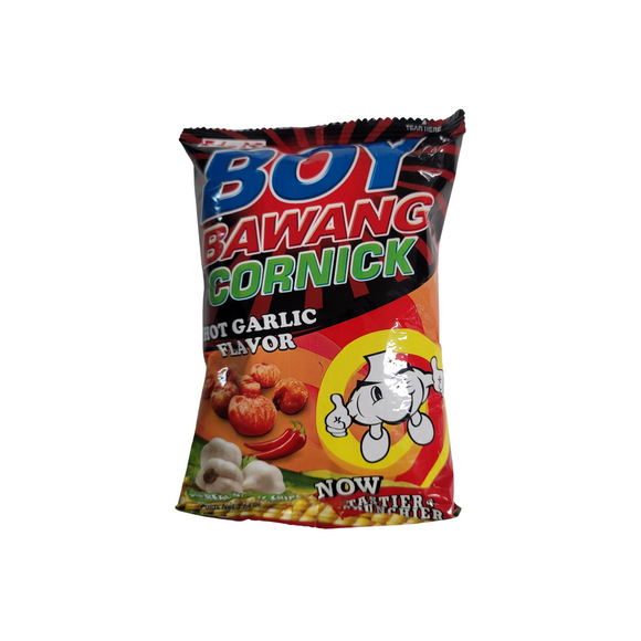Boy Bawang Cornik (Fried Corn Snacks) Hot Garlic Flavor 3.54 Oz (100 g)