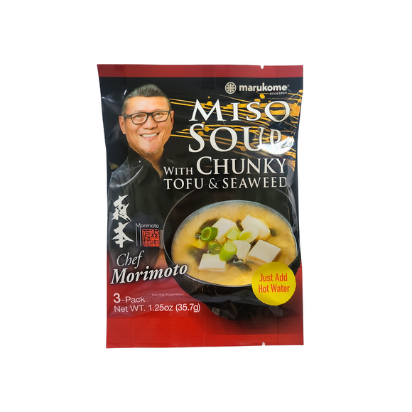 Marukome Miso Soup With chuncky Tofu & Seaweed 3-pack Net Wt. 1.25 Oz