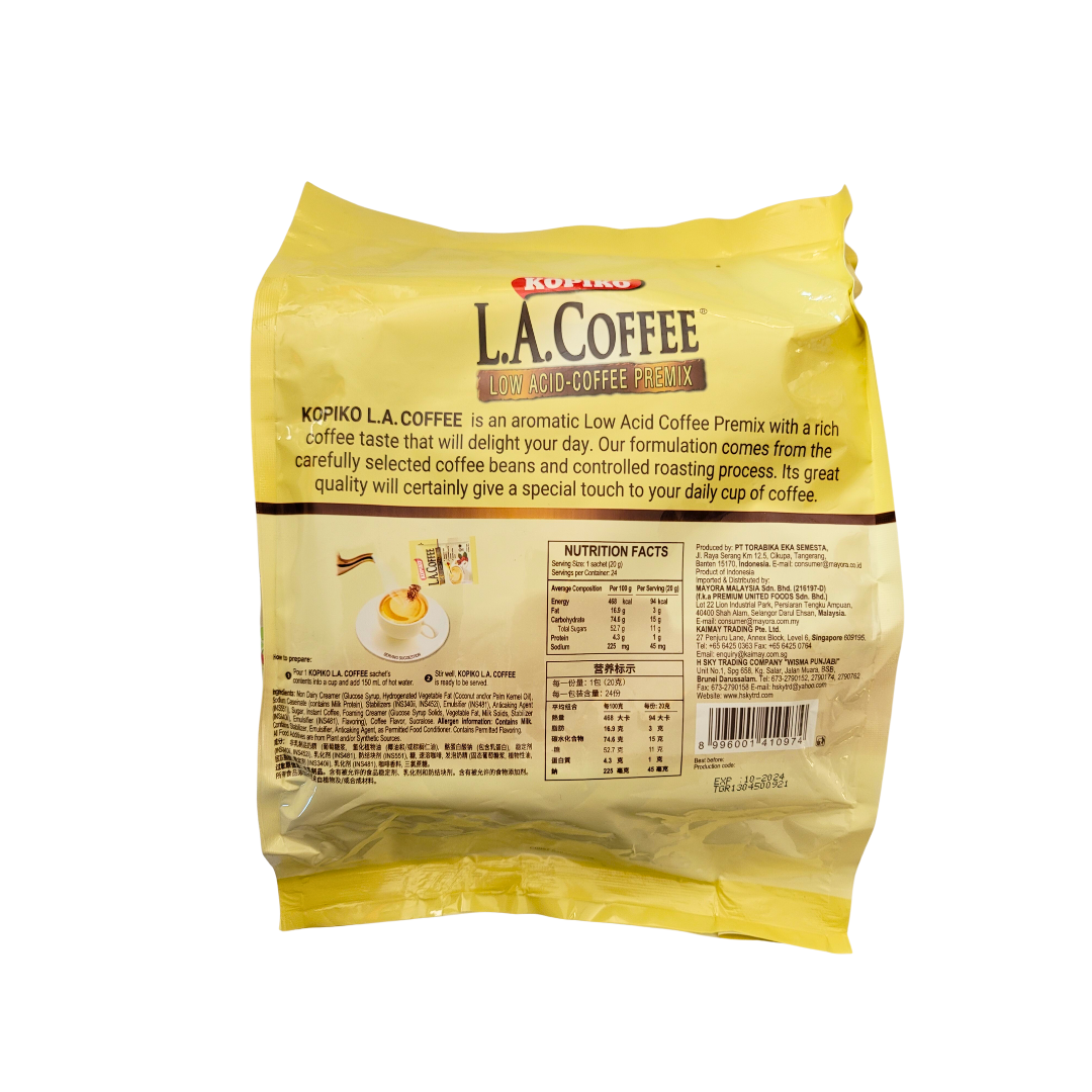 Kopiko L.A. Coffee Low Acid Coffee Premix 480 g (24 sachets