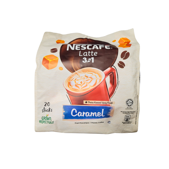 Nescafe 3 in 1 Latte Instant Coffee Caramel (20 x25 g)