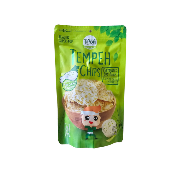 WOH Tempeh Chips Sour Cream  & Onion 70 g (2.5 Oz)