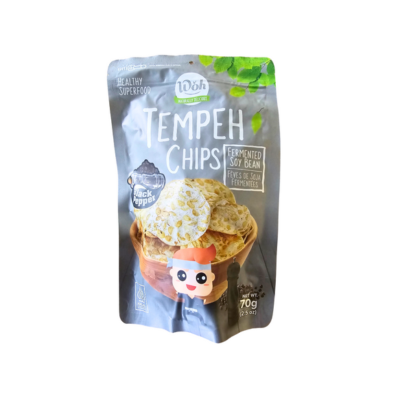WOH Tempeh Chips Blackpepper 70 g (2.5 Oz)