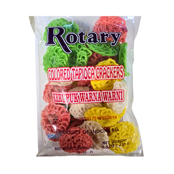 Rotary Colored Tapioca Crackers (Raw) 8.8 Oz (250 g)