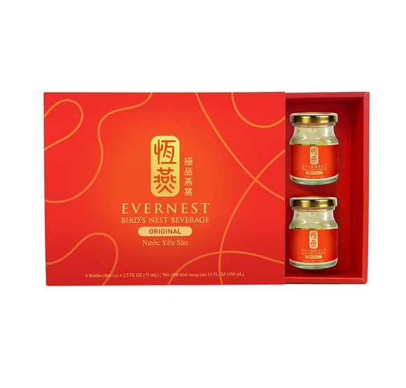Evernest Bird's Nest Beverage Original 6 bottles x 75 ml (2.5 fl Oz)