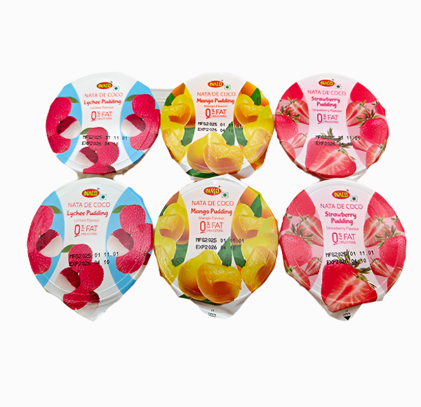 Inaco Nata De Coco Mixed Flavor Pudding (6 x 25.4 Oz) (Lychee