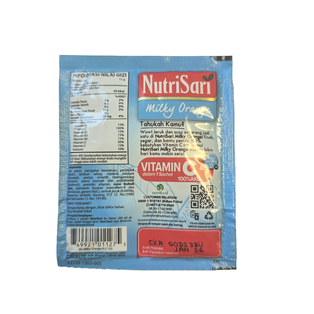 Nutrisari Milky Orange 11 g – Aneka Market