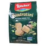 Loacker Quadratini Matcha Green Tea Bite Size Wafer 7.76 Oz (220 g)