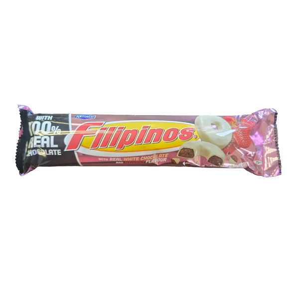 Artiach Filipinos Berries Flavor Ring Biscuit White Chocolate Coated 118 g