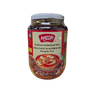 Maesri Namprik Pao (Chili Paste in Soybean Oil) 16 Oz -450 g