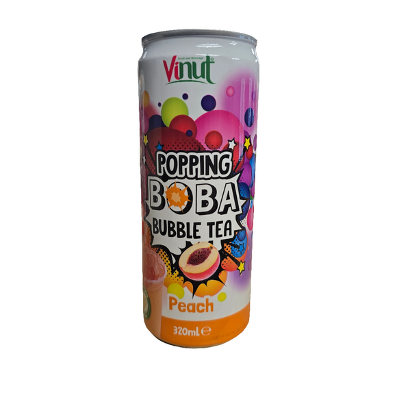 Vinut Popping Boba Bubble Tea Peach 320 ml