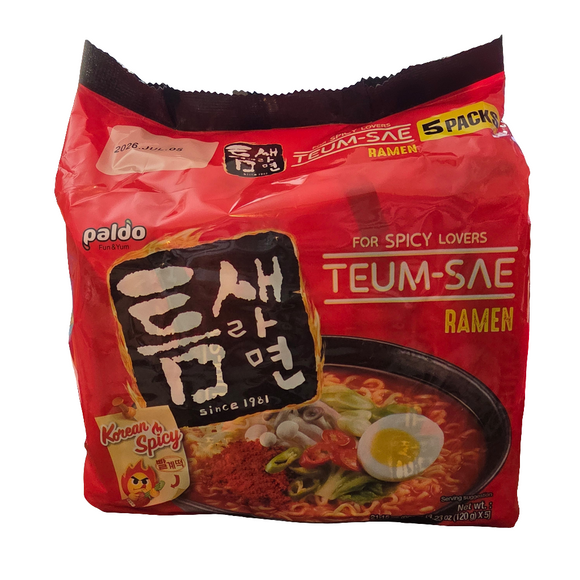 Paldo Teumsae Ramen Korean Spicy  (5x 4.24 Oz (120 g))