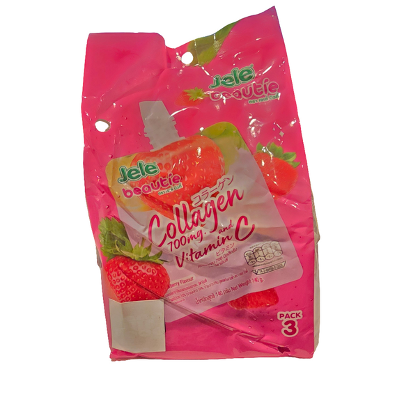 Jelle Beautie Strawberry Collagen 700 mg (3x140 g)