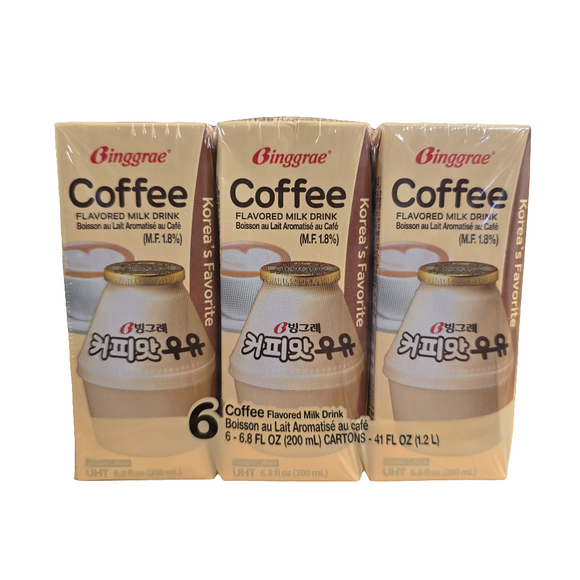 Binggrae Coffee Flavored Milk Drink (6x 6.8 fl.oz (200 ml))