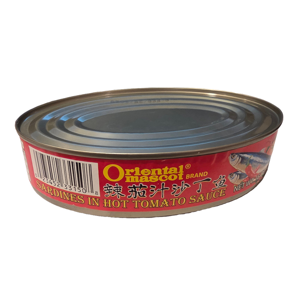 Oriental Mascot Sardines  in Hot Tomato Sauce 15 oz (Oval)