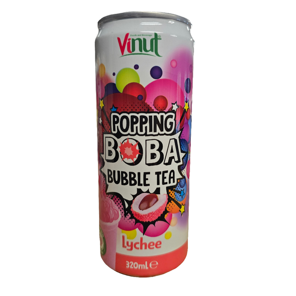 Vinut Popping Boba Bubble Tea Lychee 320 ml