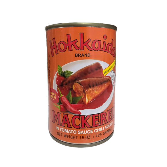 Hokkaido Mackerel in Tomato Sauce Chili-Hot & Spicy Flavor (Orange Big) 15 Oz (425 g)