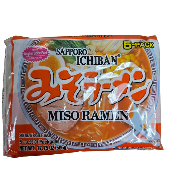Sapporo Ichiban Miso Ramen (5x3.5 Oz) 505 g