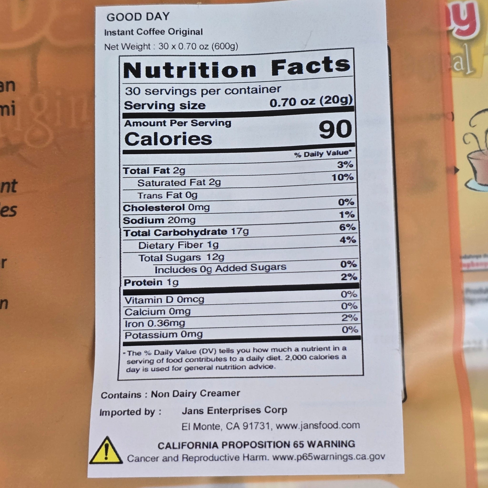 Good Day - Original Instant Coffee (30x20g) – Aneka Market