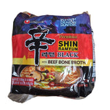 Nongshim Shin Ramyun Black Noodle with Beef Bone Broth(4 x 4.58 Oz)