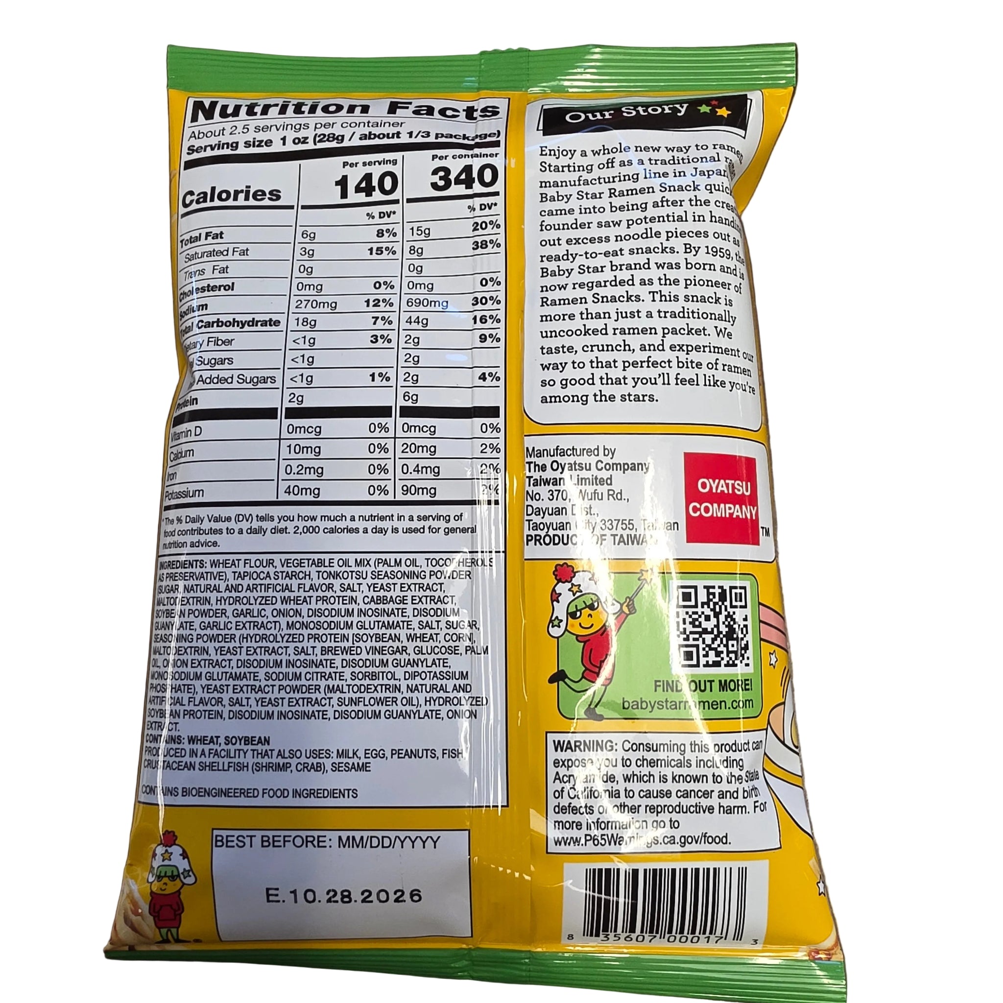 Baby Star Crunchy Ramen Snack Tonkotsu Flavor 70 g – Aneka Market