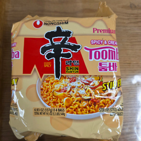 Nongshim Shin Ramyun Spicy & Creamy Toomba Stirfry (4x137g)