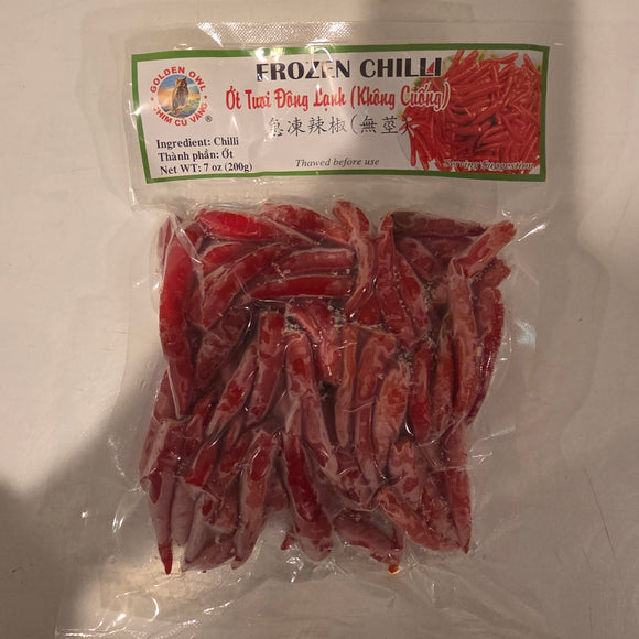 Golden Owl Frozen Fresh Small Red Chili (bag) 7 Oz