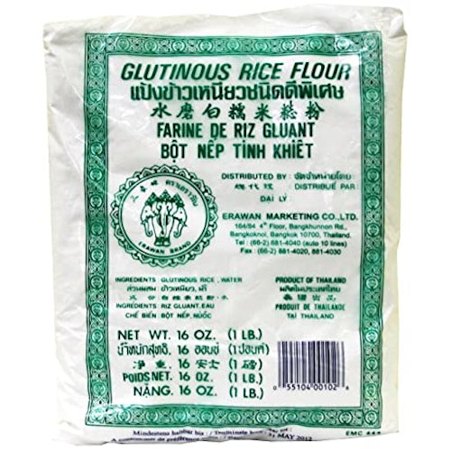 Erawan Sweet Rice Flour Green 16 oz (Glutinous/Sticky Rice Flour)