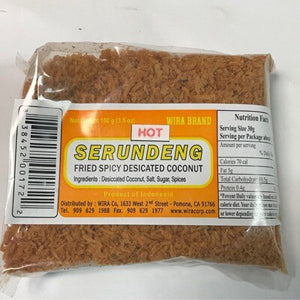 Wira Fried Spicy Desiccated Coconut (Hot) 3.5 oz  (Serundeng)