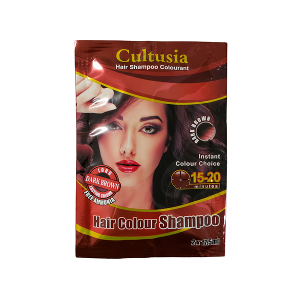 Cultusia Hair Shampo Sachet (2x17.5ml) Dark Brown