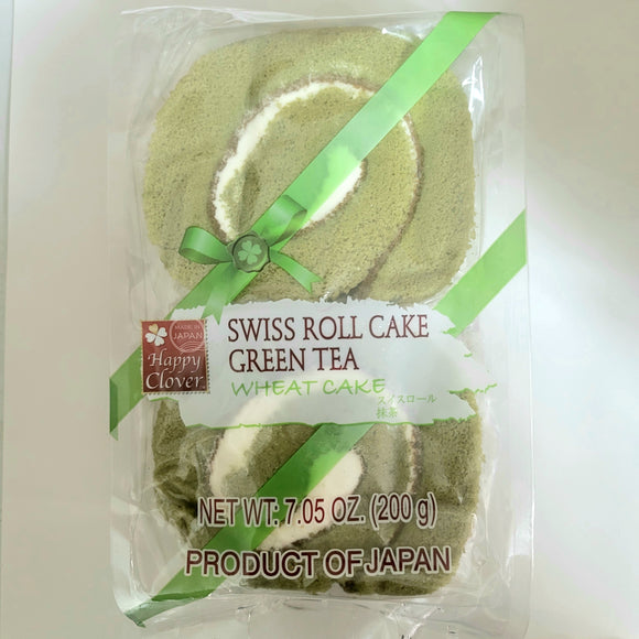 Happy Clover Swiss Roll Cake Green Tea 200 g (Frozen)