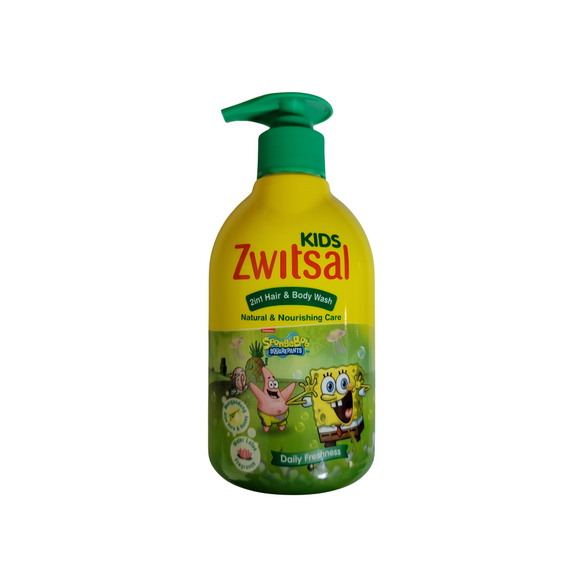 Zwitsal Kids 2 in 1 Hair & Body Wash Green Natural & Nourishing 280 ml