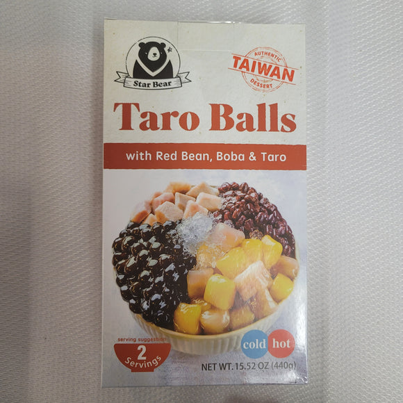 Star Bear Taro Balls With Red Bean Boba & Taro 15.5 Oz (440 g)