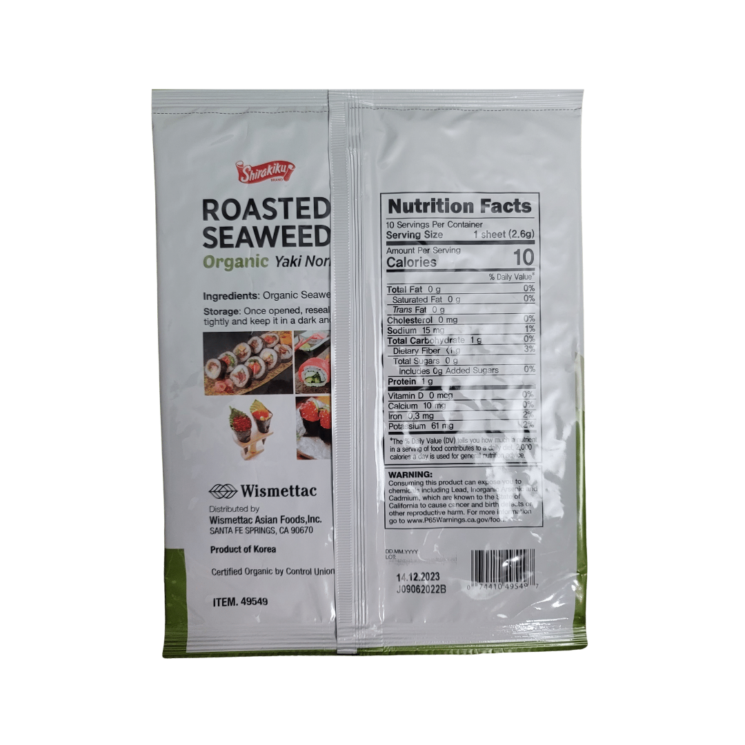 norikaページ Shirakiku Roasted Seaweed Organic Yaki Nori 10 sheets 0.91 Oz