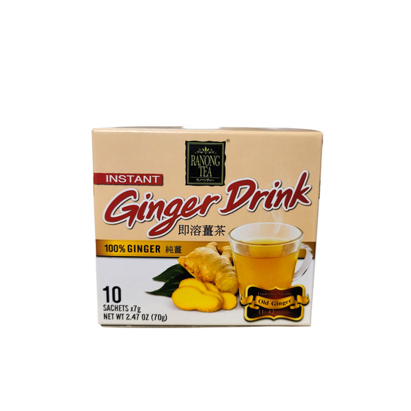 Ranong Instant Ginger Drink 100% Ginger (10 x 7g)