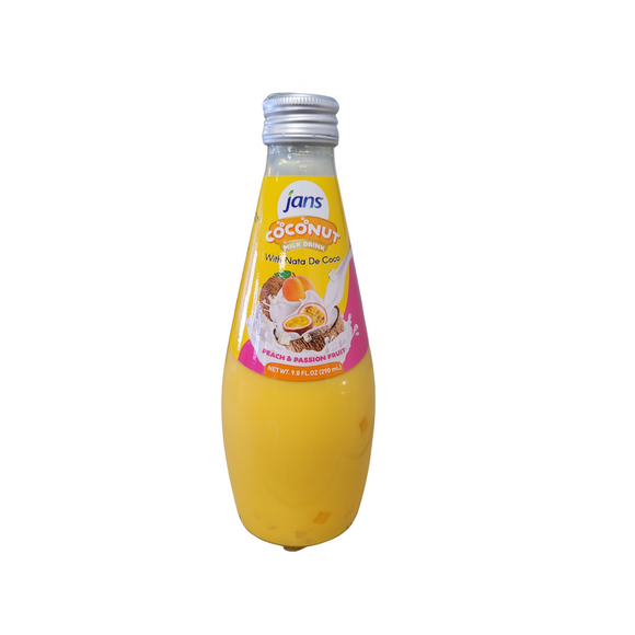 Jans Coconut Milk Drink with Nata De Coco Peach Passion Fruit 9.8 Oz